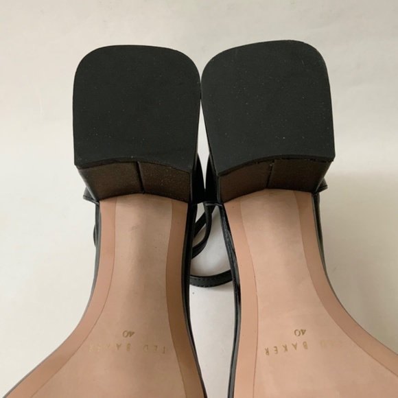 Ted Baker Sheaha Ankle Strap Heels Black Leather Sandals 9.5 Block Heel Pumps 40 - Picture 12 of 12